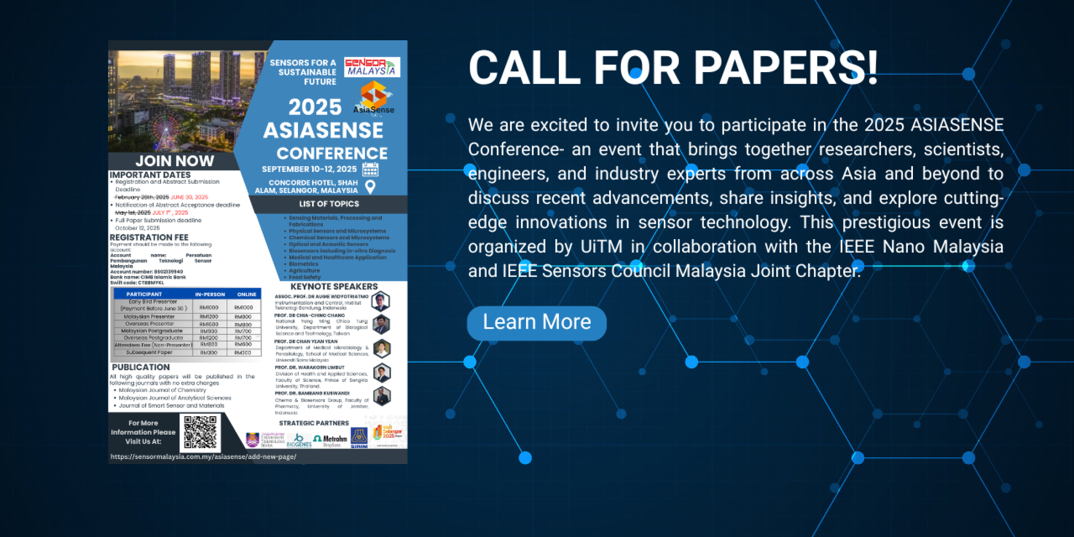 The 2025 ASIASENSE Conference is an exceptional opportunity for professionals and academics in the field of sensor technology to convene, collaborate, and share their latest research and advanceme
